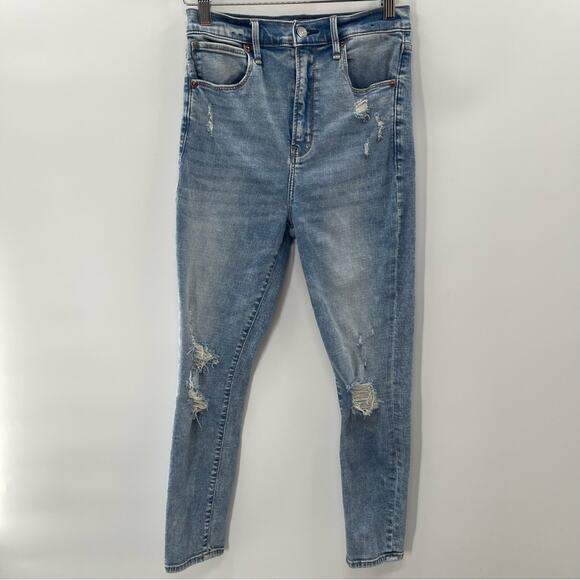 Abercrombie & Fitch Ultra High Rise Preppy Distressed Skinny Ankle Jeans Size 27 - Picture 2 of 9